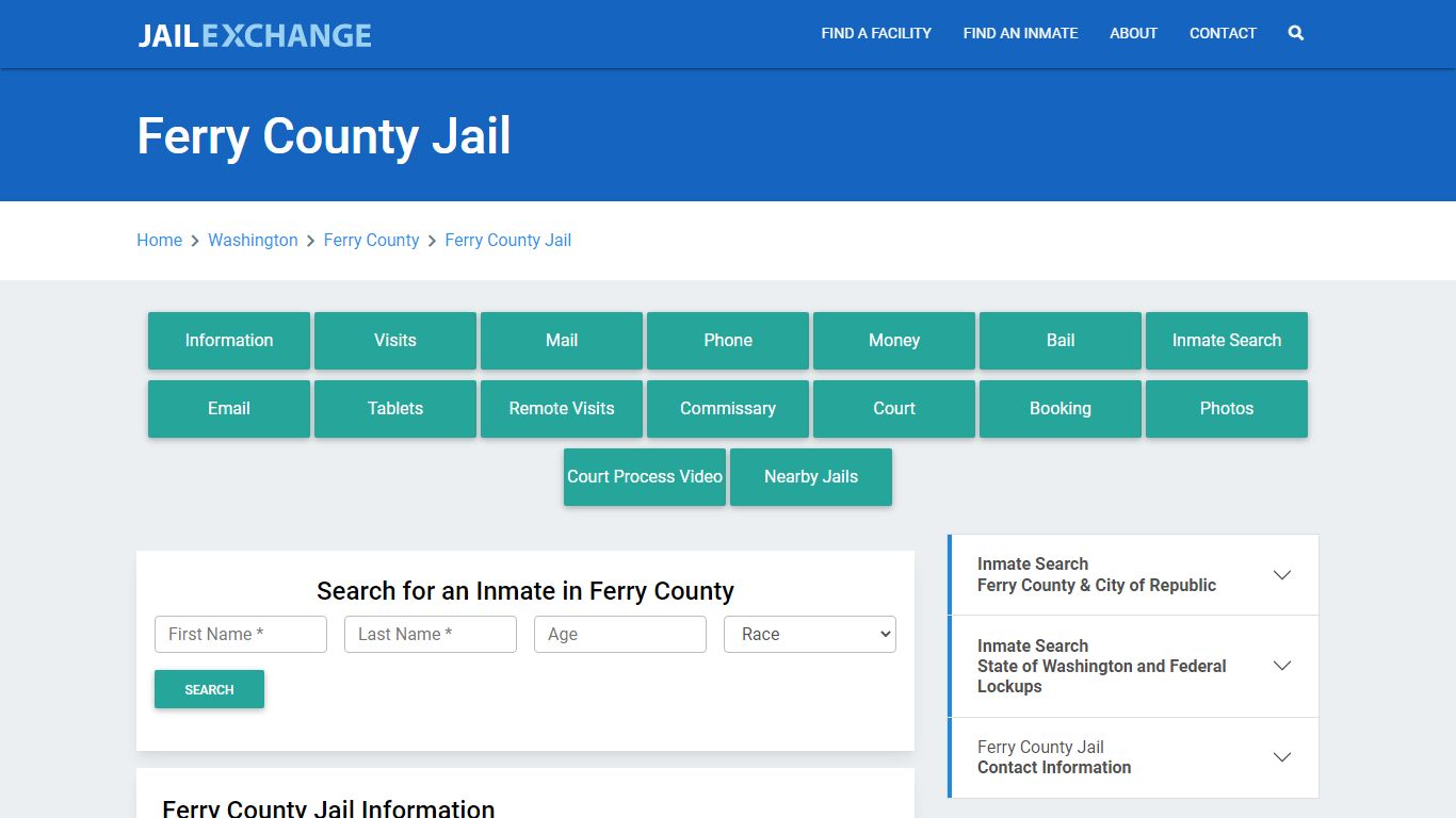 Ferry County Jail Roster Lookup, WA, Inmate Search