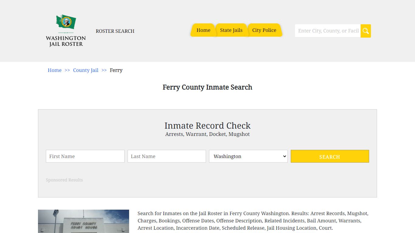 Ferry County Inmate Search - Jail Roster Search